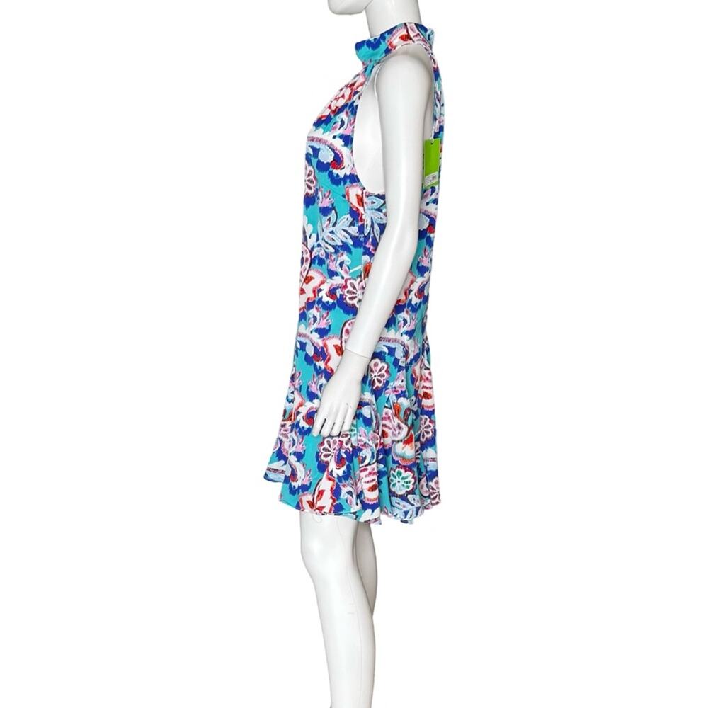 Sam Edelman Women's Oversized Paisley Print Halter Dress Blue Multi Sz 12 NWT - Picture 5 of 10